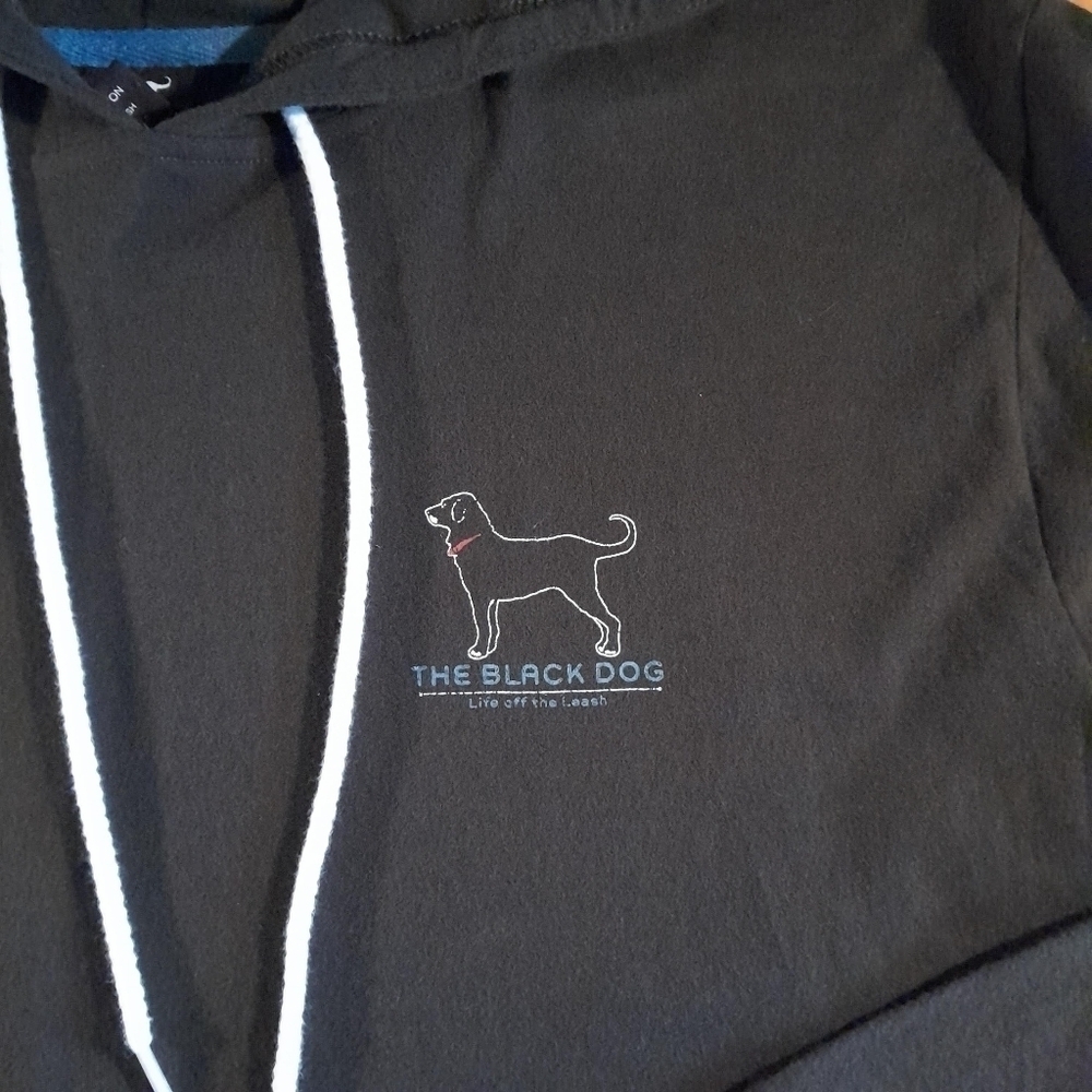 The Black Dog Sweatshirt Mens Medium Gray Full Zip Hoodie Beach Doggy Offroad - Picture 4 of 10